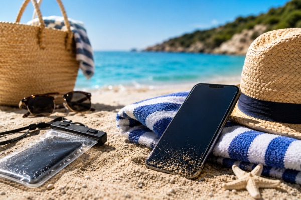 Tatilde Telefonu Kumdan ve Sıcaktan Koruma Y